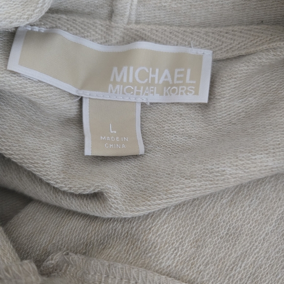 Michael Michael Kors Beige Hooded Pullover Sweatshirt – Size Large - Picture 9 of 10